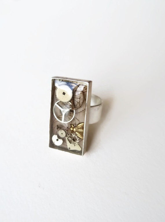 Steampunk style Silver Ring by Iwalkwithmyheart steampunk buy now online