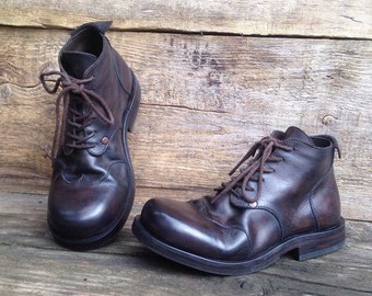 Handmade leather boots DARK BROWN