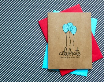 Balloon Birthday Card, Happy Birthday Card, Birthday Card Set, Handmade Birthday Card, Handmade Card Set, Happy Birthday, Birthday Cards