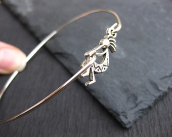 Kokopelli Bangle Bracelets, Kokopelli Tribal Flute Player, Fertility Totem, Native American Jewelry, Fertility, African Algaita Musician