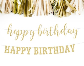 Happy Birthday Banner, Happy Birthday Sign, Party Banner, Cursive Banner, Script Banner, 1st, 2nd, 3rd, 4th, 5th, 20th, 30th, 40th Banner
