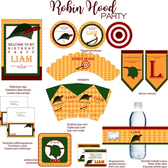 Robin Hood Printable birthday Party Il_570xn