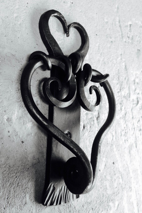 Heart Door Knocker Heart Topped Decorative Backplate