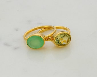 Lisa Eldridge Inspired - lisa eldridge rings - Gemstone Ring - Stackable Ring - Gold Ring - Oval Ring - Gemstone Ring - Bridesmaid ring