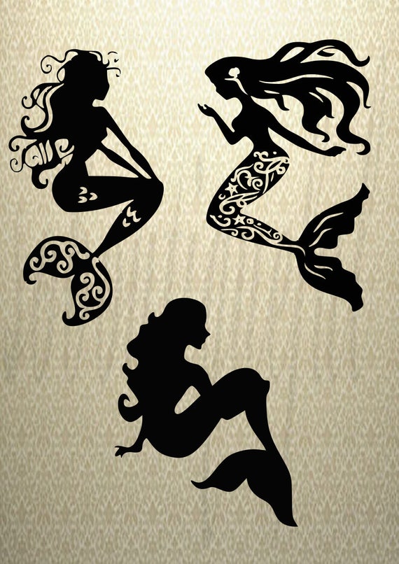 Mermaid SVG Silhouette File SVG File-Mermaid Silhouette