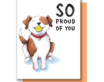 So Proud Of You Puppy Dog Congrats Graduation Card
