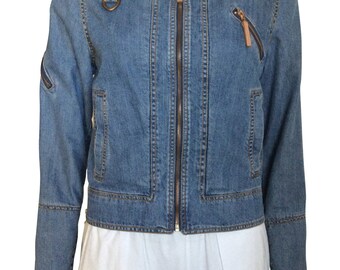 90's Denim Jacket with Bronzed Metallic Accents
