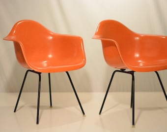 Pair of Herman Miller Eames Arm Chair Shells with H-base