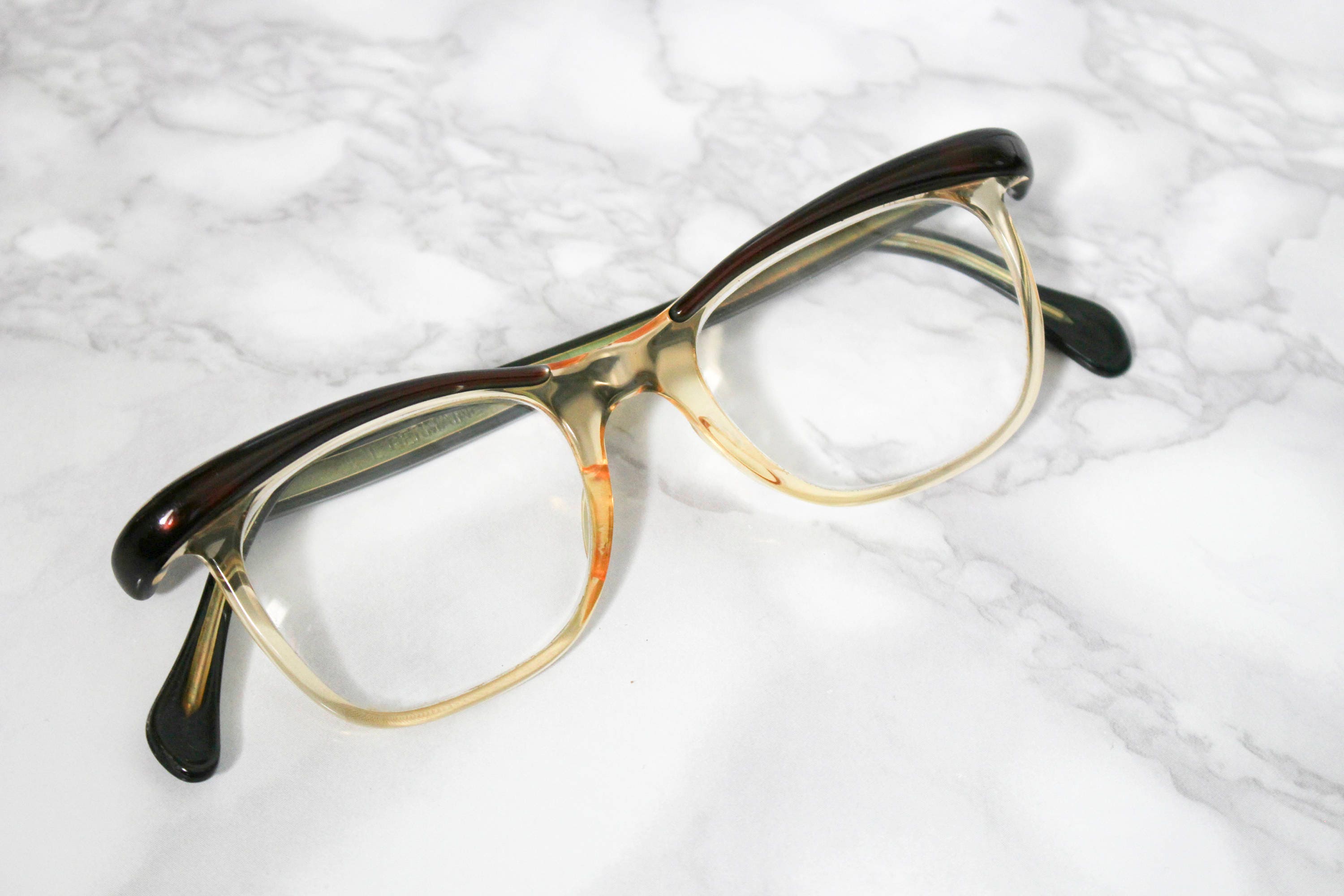 1960s Womens Spectacles With Glasses Case Cat Eye Vintage