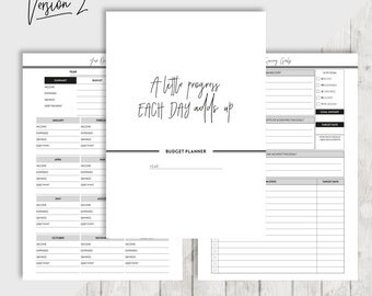 A5 Budget Planner, Printable Financial Planner Inserts, Finance Organiser, Money Planning, Monthly Saving, Expense, Debt Repayment, Goal Set