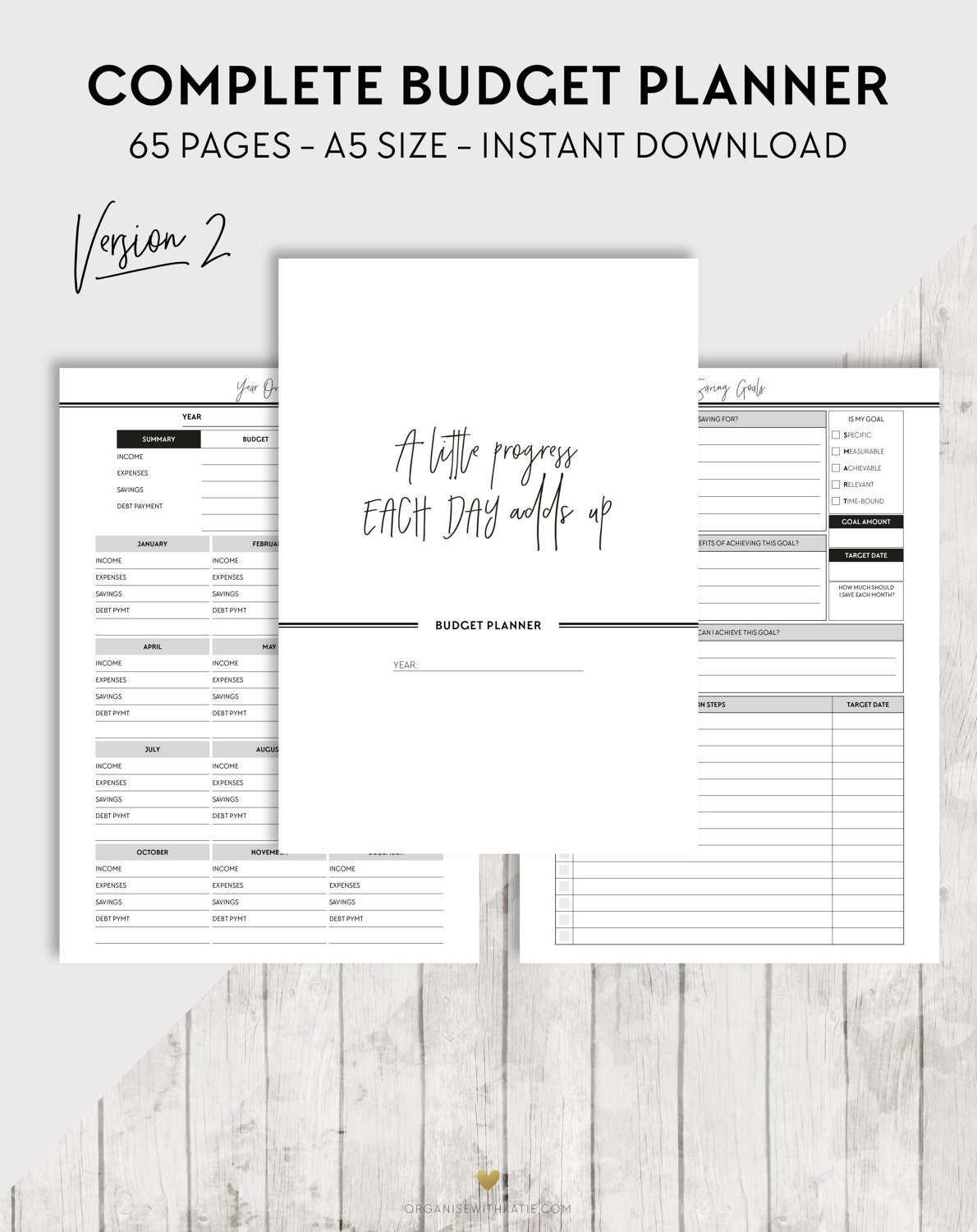 A5 Budget Planner Printable Financial Planner Inserts