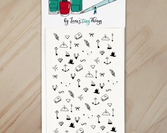 Inked Handpainted Tiny Tattoo Nail Art Decals