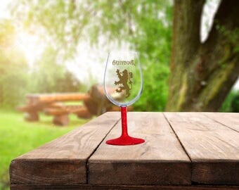 Harry Potter Gryffindor Wine Glass, Gryffindor Wine Glass, Harry Potter Glitter Wine Glass, Hogwarts Wine Glass, Harry Potter Mug, Hogwarts