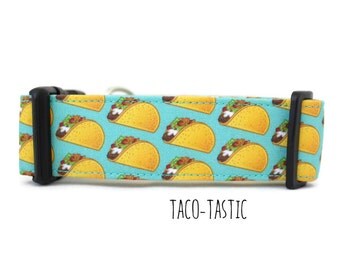 Boy Dog Collar, Girl Dog Collar, Taco Dog Collar, Food Dog Collar, Funny Dog Collar, Taco Lover (Upgrade to Metal Buckle or Martingale)