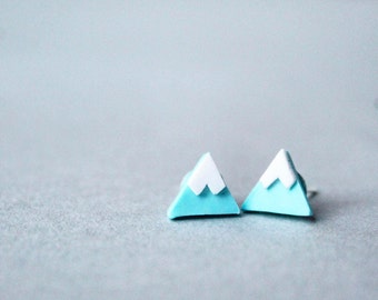 Mountain Earrings - Triangle Earrings - Abstract Earrings - Handmade Earrings - Polymer Clay Earrings - Handmade Jewelery - Triangle Studs