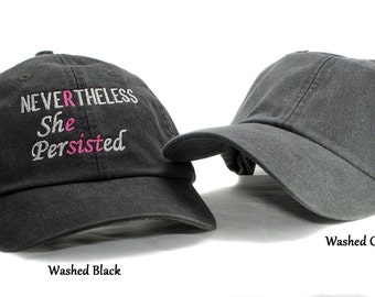 Nevertheless She Persisted Embroidered Cap, Resist hat, she was warned, womans rights, womens march, nevertheless she persisted resist