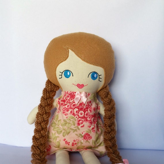 Rag Doll With Long Light Brown Curls And By Myalabasterboxboutiq 051