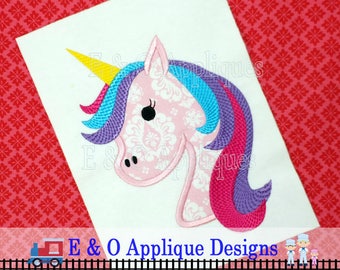 Unicorn Applique Design - Unicorn Embroidery Design - Rainbow Pony Applique - Horse Applique - Horse Embroidery - Rainbow Horse Applique
