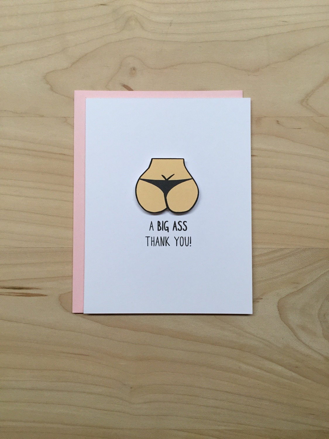 A Big Ass Thank You Card Funny Thank You Card Butt Thank