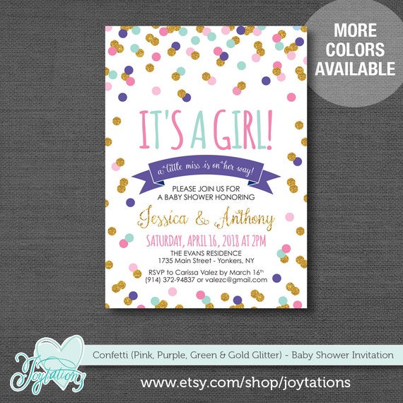 Baby Shower Invitations Purple And Green 10