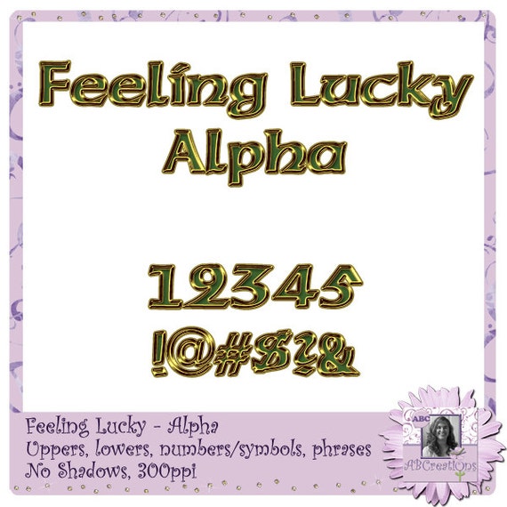Feeling Lucky Alphabet, Alpha, Text, Font, Letters, Titles, Words, Phrases, Numbers, Symbols, Punctuation, digital scrapbooking, digiscrap