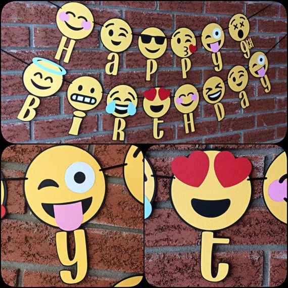 Emoji Happy birthday Banners Printable