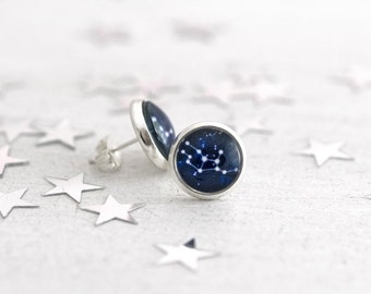 Zodiac Studs, Stud Earrings, Constellation Studs, Zodiac Earrings, Everyday Earrings, Astronomy, Zodiac Jewelry, Zodiac Sign Jewelry