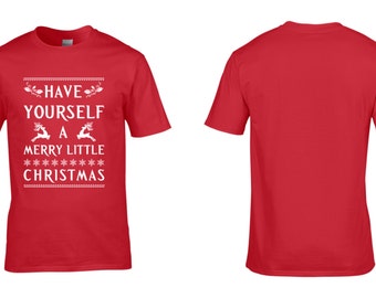 Have Yourself a Merry Little Christmas Mens T-Shirt Retro Christmas Party NEW