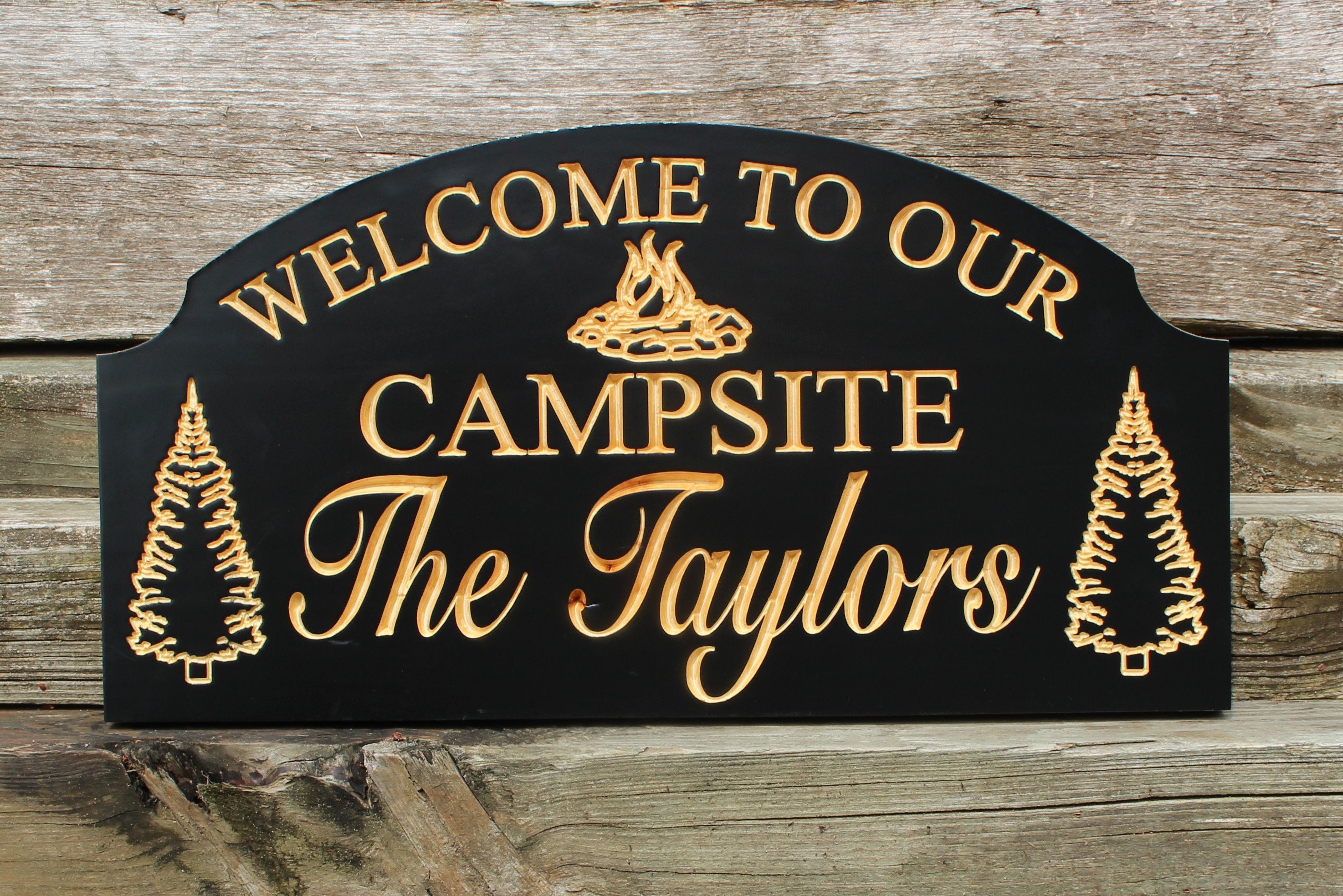 to our campsitePersonalized camping signcustom RV signCARVED