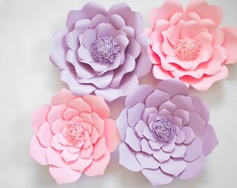 4 Giant Pink Paper Flowers, Ceremony Decor, Wedding Backdrop, Giant Lilac Flowers, Arch Flowers, Christening, Bridal Shower, Baby Shower