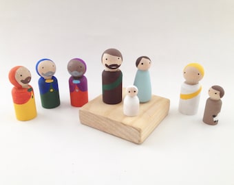 Sale! Nativity Set of 8, Kid's Nativity Toy, Waldorf Style, modern nativity set, nativity dolls, bibles toys