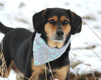 Dog Bandana - Dog Bandanas - Grey Dog Bandana - Chevron Dog Bandana - Dog Bandanna - Male Dog Bandana - Snap Dog Bandana - Dog Snapdana