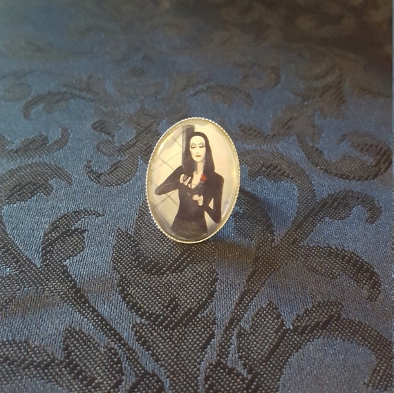 Morticia Addams & Rose Ring Addam's Family Morticia Ring