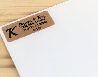 Kraft Stickers - Return Address Labels - 60 Rectangle Stickers - Kraft Labels - Small Address Labels - Personalized Labels - Custom Labels