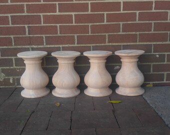 CHUNKY Balustrade Coffee Table Legs, Traditional Style, Unfinished Wood, Wide- Set of 4 Balusters