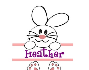 Download bunny monogram easter bunny name bunny Easter SVG PNG DXF ...