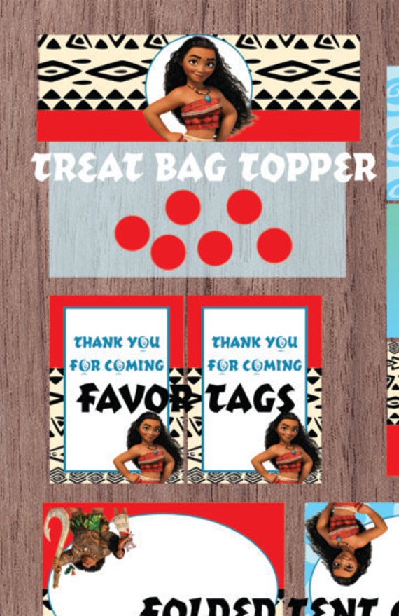 Disney Moana Printable Bag Toppers