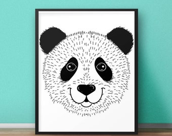 Animal Print Wall Art panda wall art | etsy Animal Print Wall Art panda wall art | etsy
