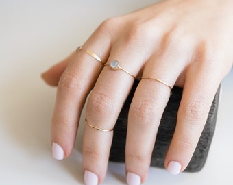 Aquamarine Ring | 14K Gold Filled | Stacking Ring | March Birthstone | Minimalist Ring | Dainty Ring | Boho | Gift For Her
