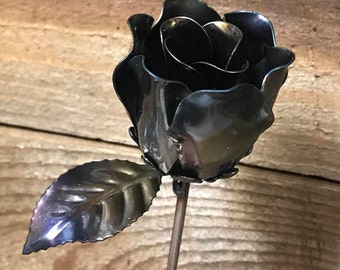 steel rose steel anniversary 11th wedding anniversary Mother's Day flowers metal art Valentine's Day gift chabby chic country decor