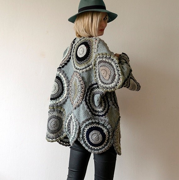 Plus Size Clothing,  Jacket, Women,  Cardigan, Sweater, Grey Gray, Ready for Shipping