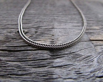 Bali Chain, Sterling Silver Chain, 925 Chain, Oxidized Chain, Dragon Bone Chain, 30 Inch Chain, 2mm Chain, Tribal Chain, Bali Necklace