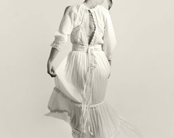 Boho wedding dress, bohemian wedding dress, cotton wedding dress, rustic wedding dress, unique wedding dress, alternative wedding dress
