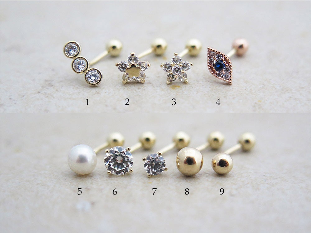 Piercing/14K solid gold earring/Rook piercing/Daith