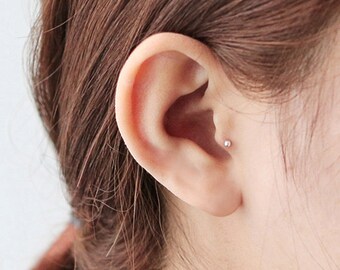 Tiny tragus earring, 2mm tragus piercing, cartilage earring, tragus stud, ball piercing, 3mm cartilage piercing, Conch, Helix, 2mm barbell