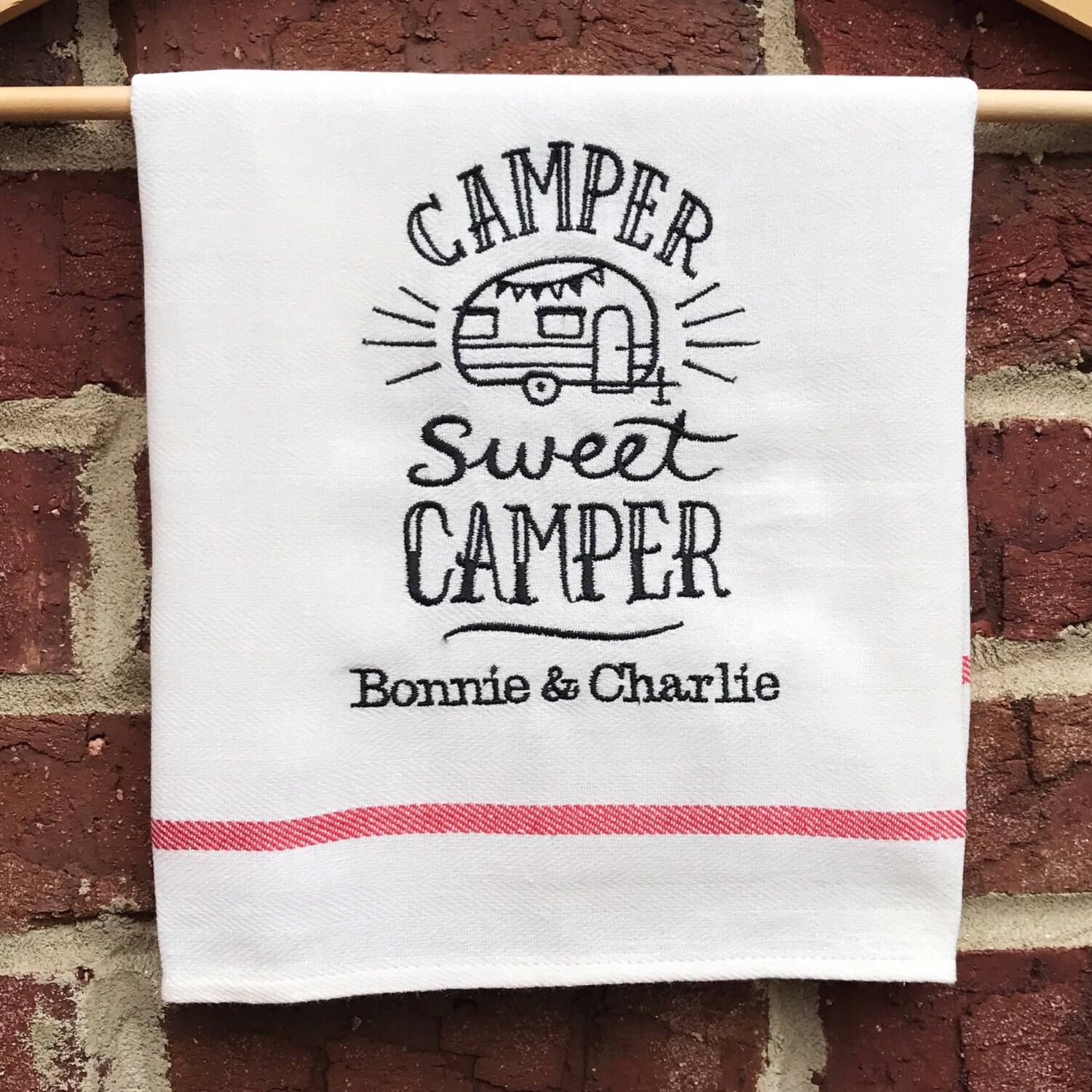 Camp Kitchen Dish Towel Camper RV Tea Towel Personalized