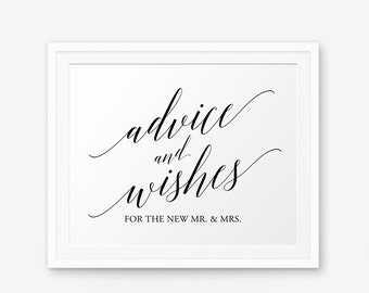 Advice and Wishes Sign Printable, Wedding Sign, Wedding Decor, wedding reception sign, Advice For Bride And Groom, Collection 2