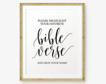 Wedding Guest Book Sign // highlight your favorite bible verse