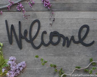 Welcome Typography Word Cutout | MDF word sign | Typography | Start at Home Decor