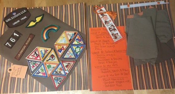 Scrapbooking: Girl Scout Brownie Badges, 12x12 Premade Scrapbook pages